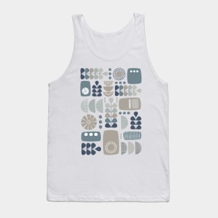 Retro Mid Century Modern in Navy, Grey and Neutral Tones Tank Top